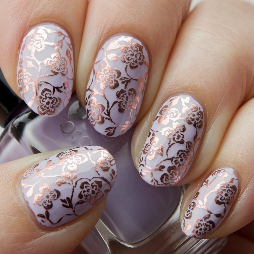 Floral Rose Gold Art