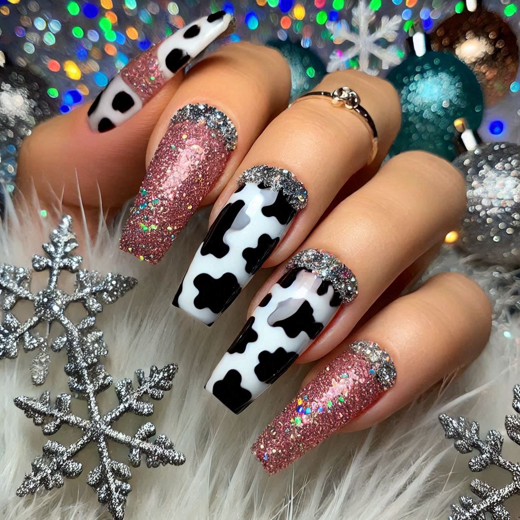 Glitter Cow Print