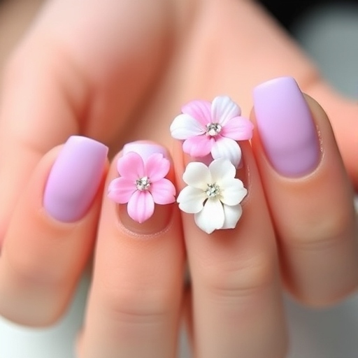 Lavender Ombre with Floral Petals