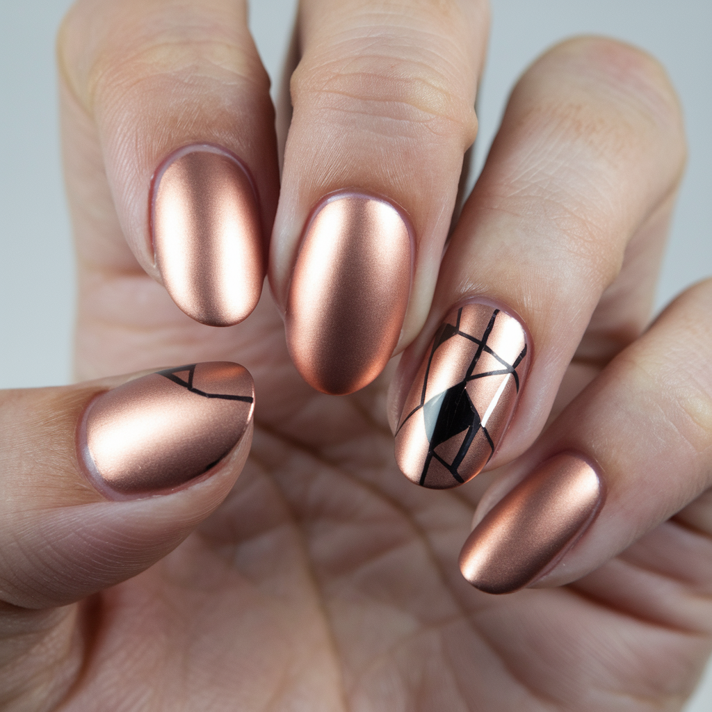 Matte Rose Gold Nails