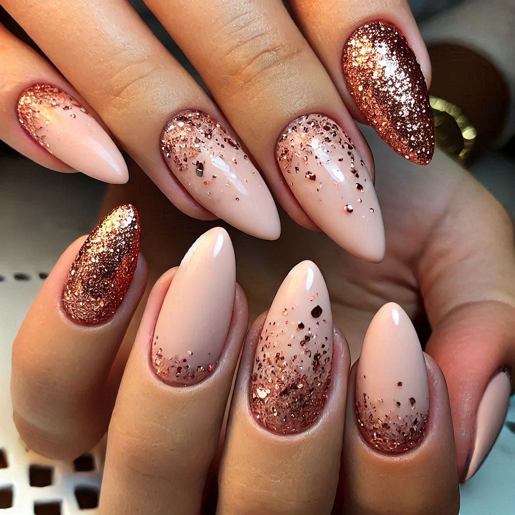 Rose Gold Glitter Gradient