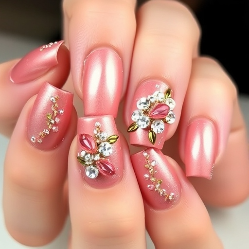 Rose Gold Ombre with Gem Accents