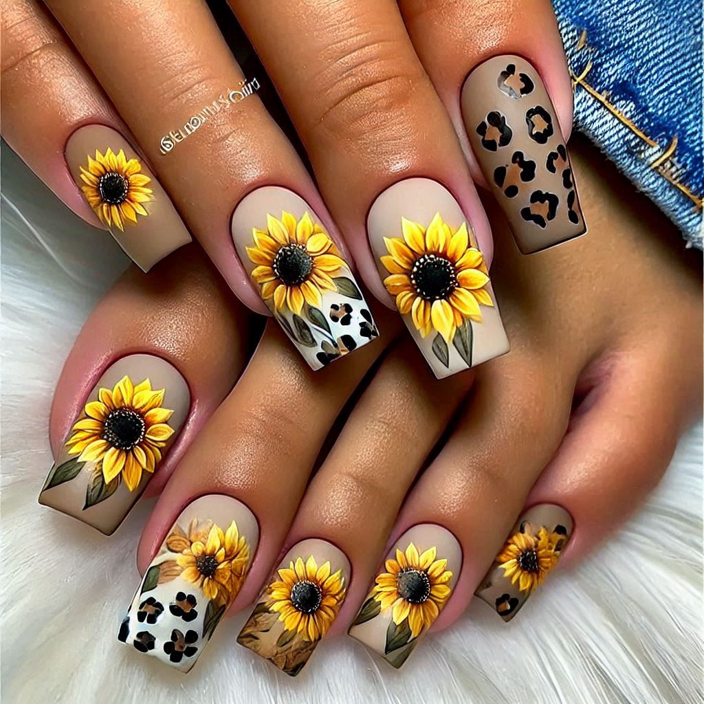 Sunflower and Animal Print Fusion