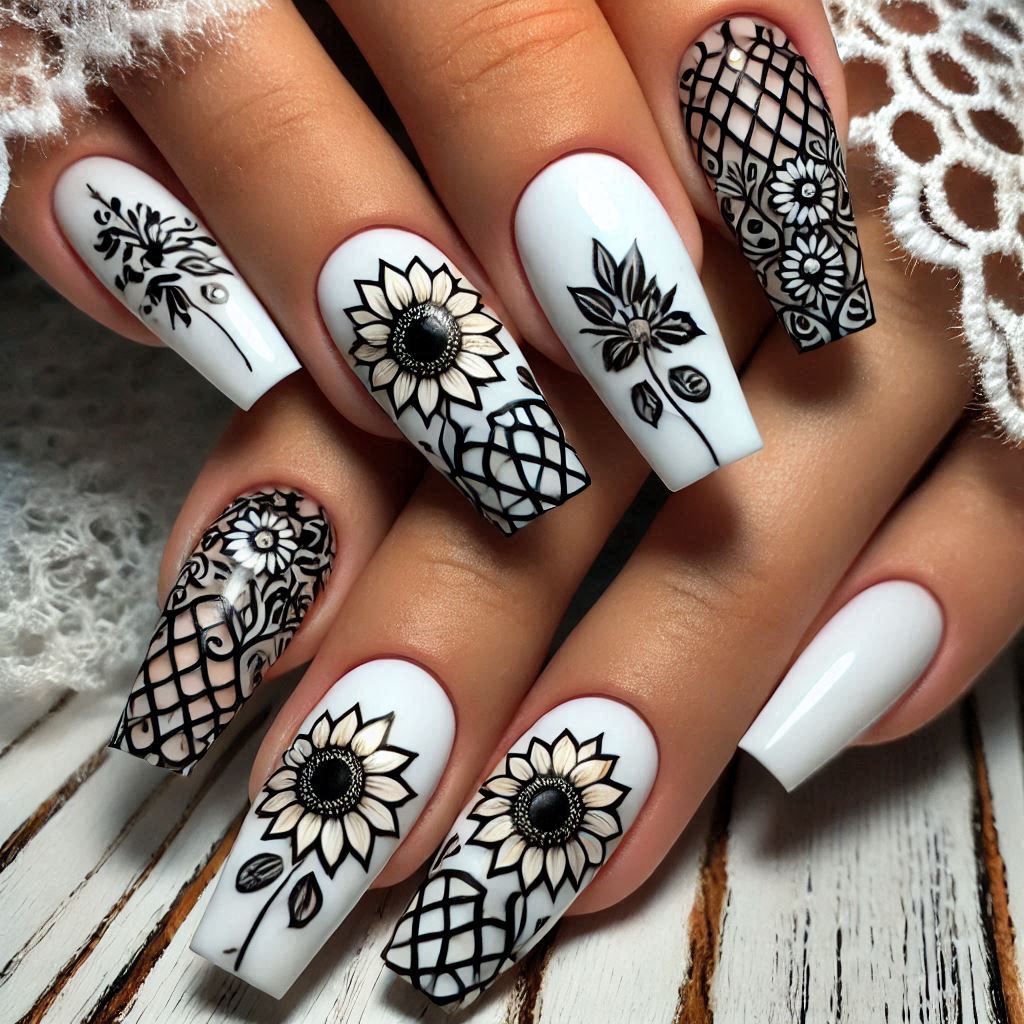 Sunflower and Geometric Art