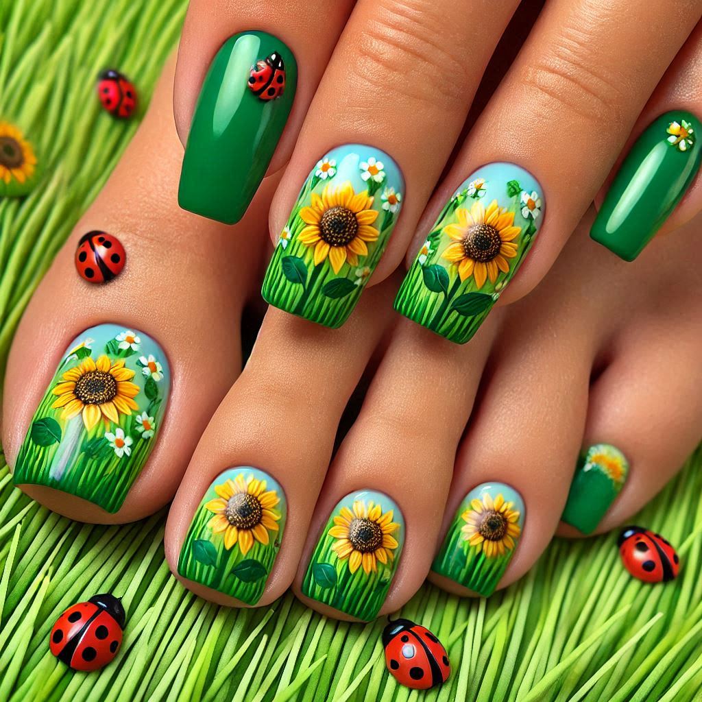 Sunflower and Ladybug Garden