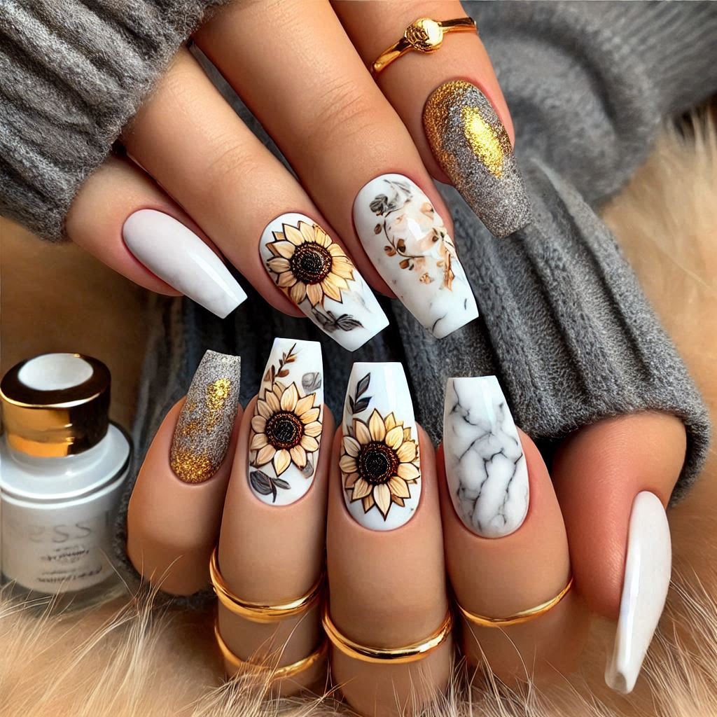 Sunflower and Marble Effect