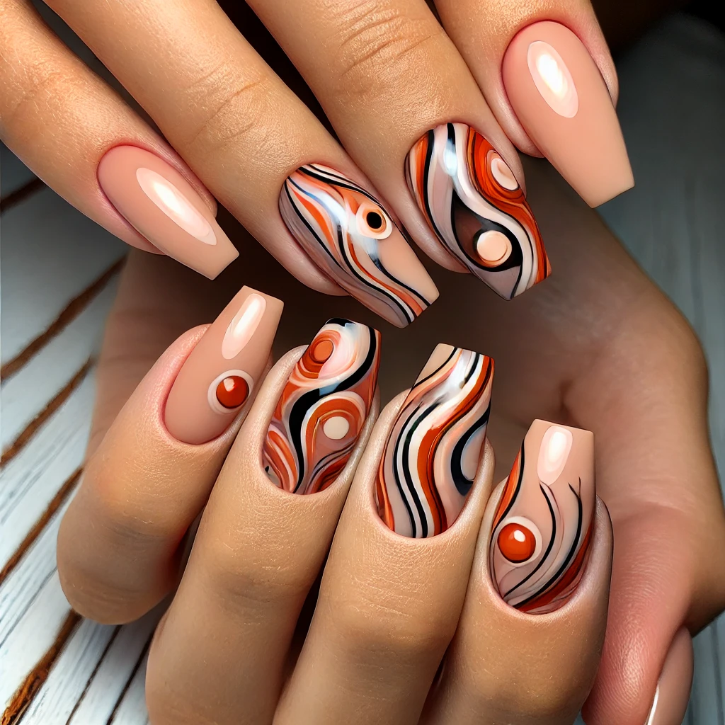 Abstract Orange Swirls