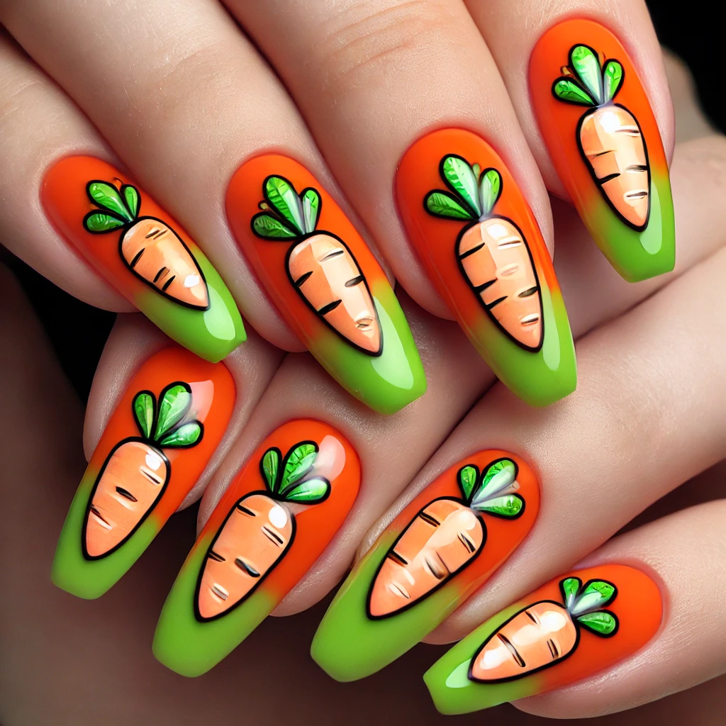 Carrot-Inspired Nails