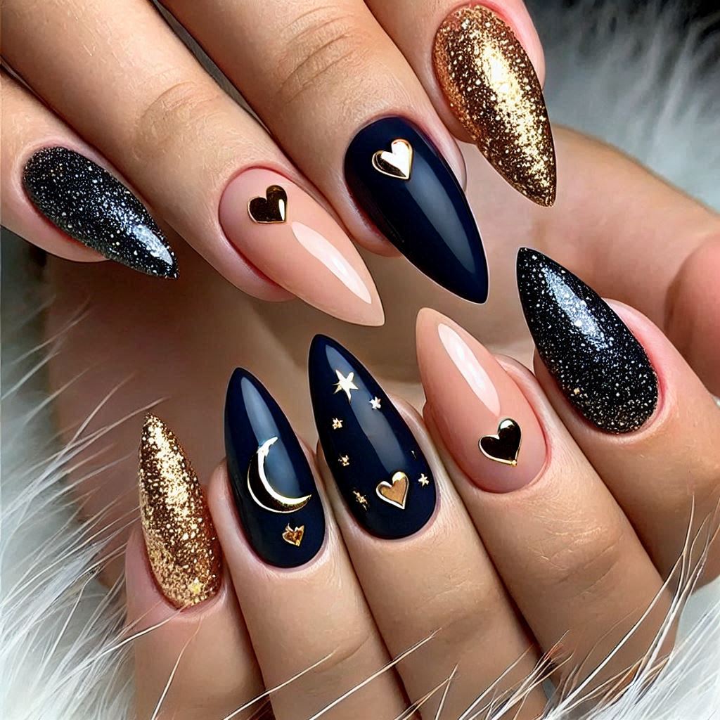 Celestial Gold Half Hearts