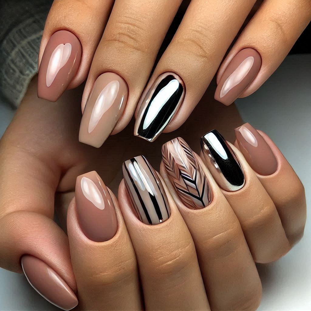 Chrome Accent Nails