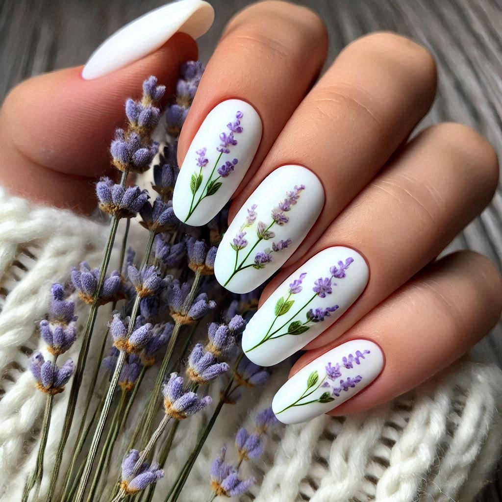 Delicate Lavender Field Nails