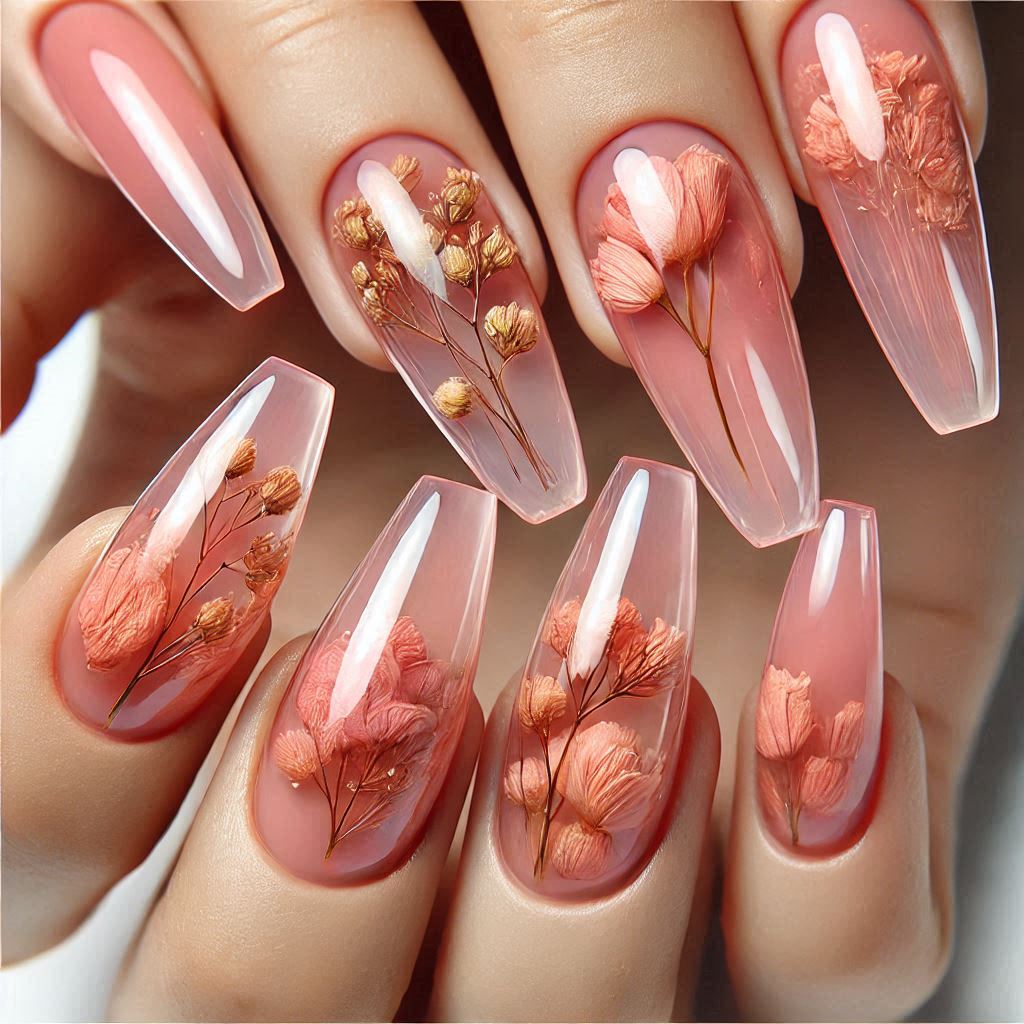 Floral Jelly Nails