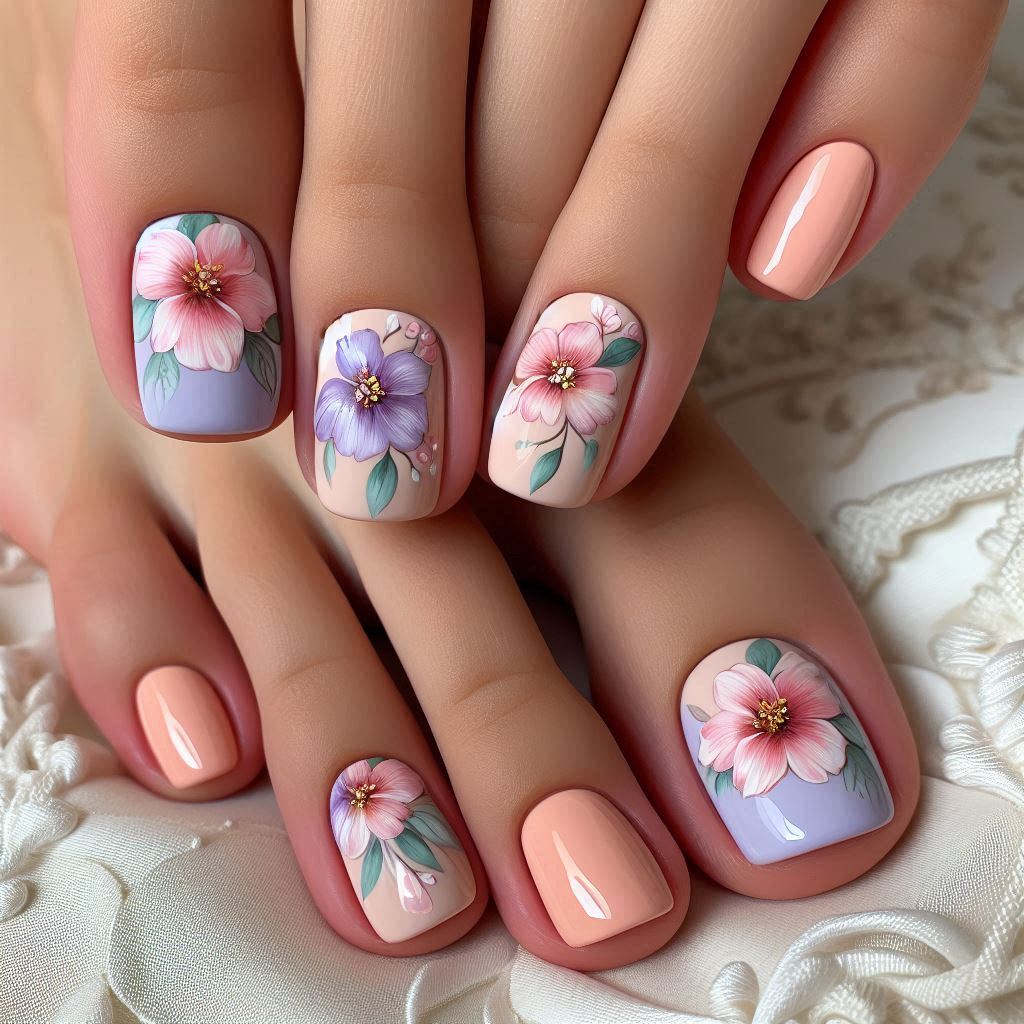 Floral Pastel Toes