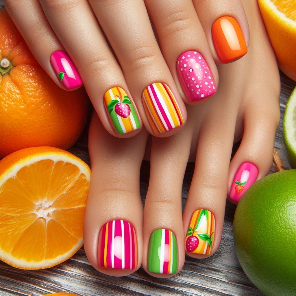 Fruity Stripes Toes