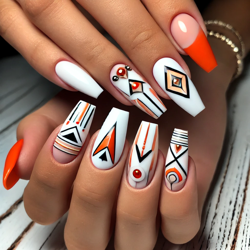 Funky Geometric Orange