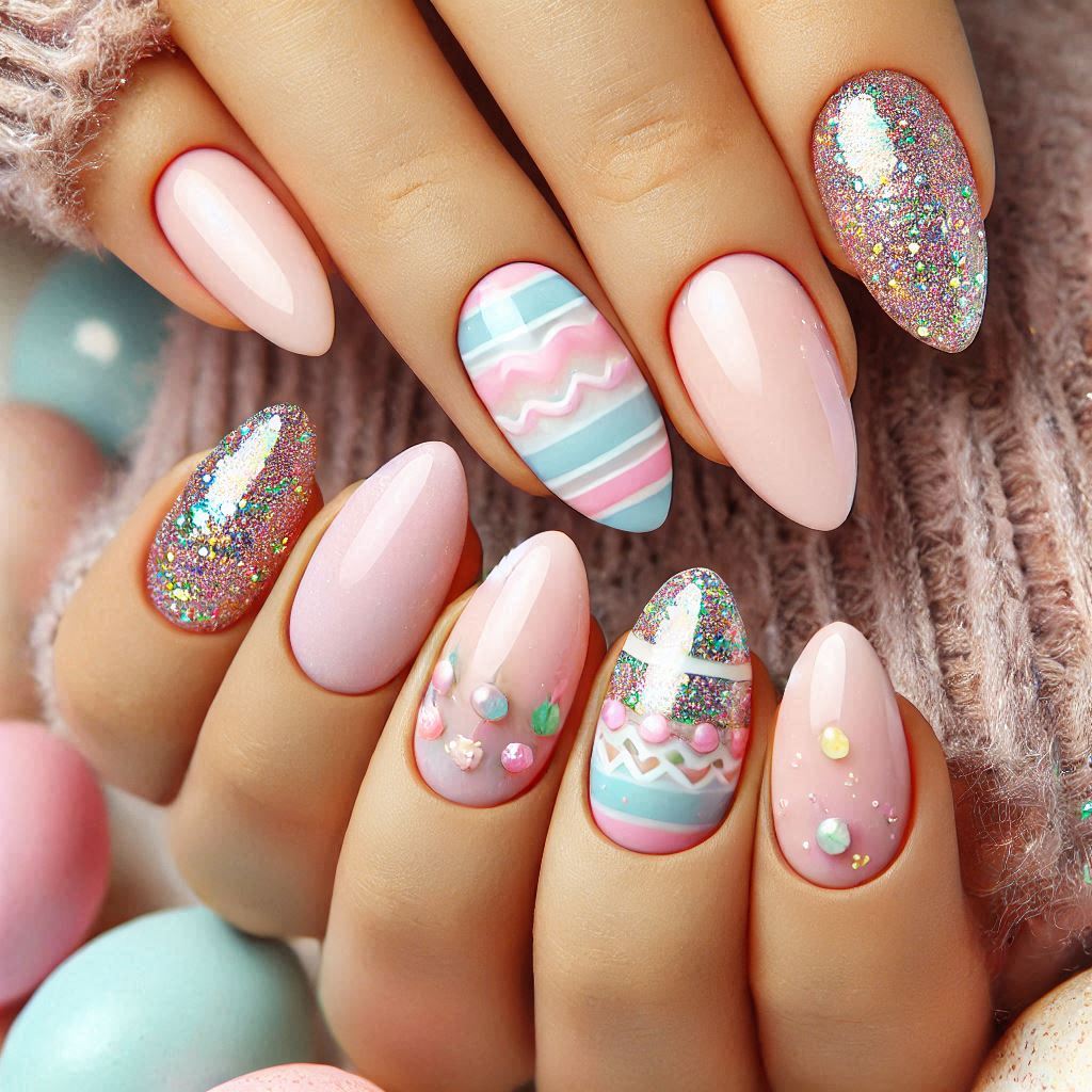 Glitter Easter Egg Nails