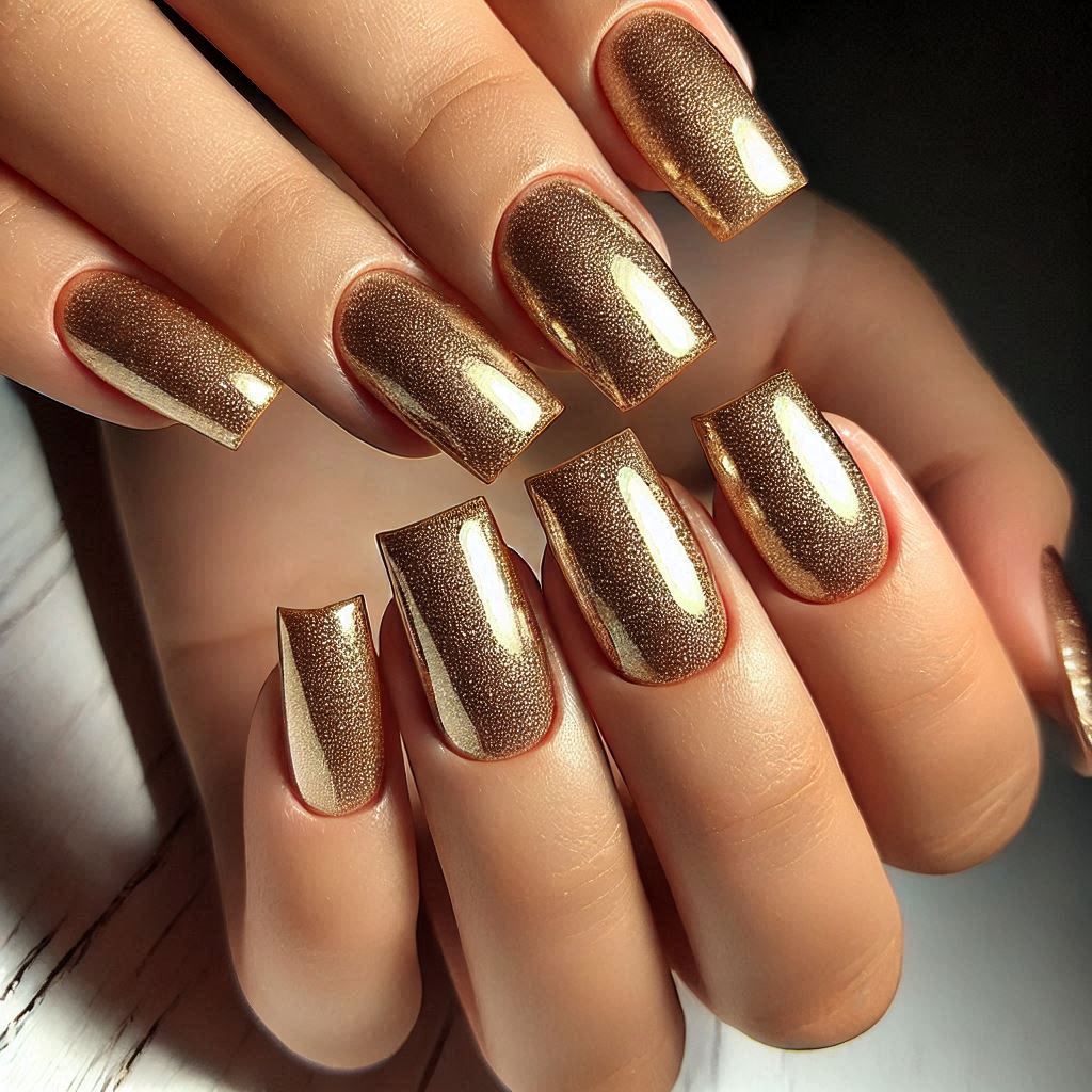 Golden Sun-Kissed Nails