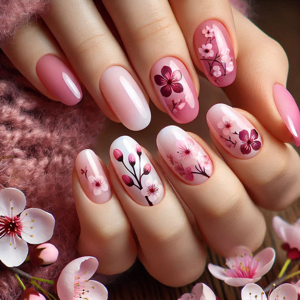 Gradient Cherry Blossom Stickers
