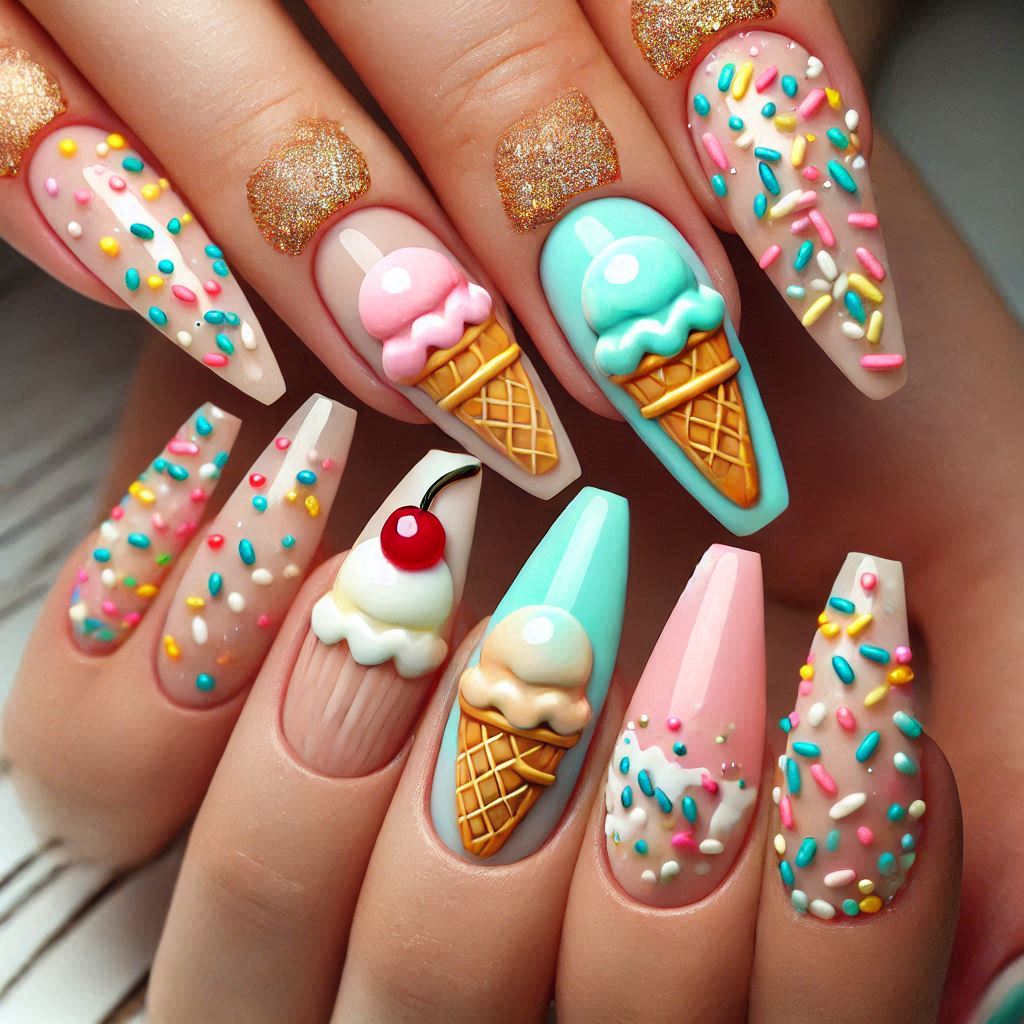 Ice Cream Cone Nails