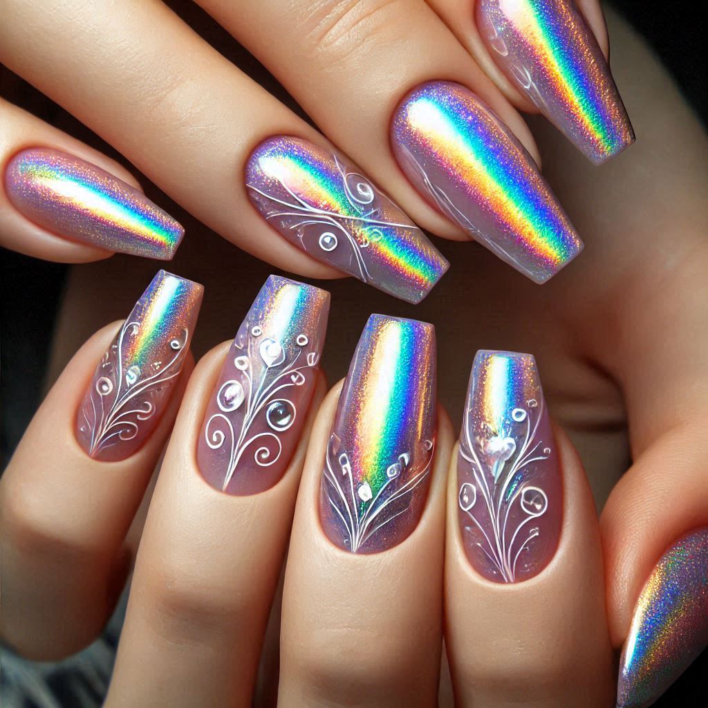 Iridescent Texture Nails
