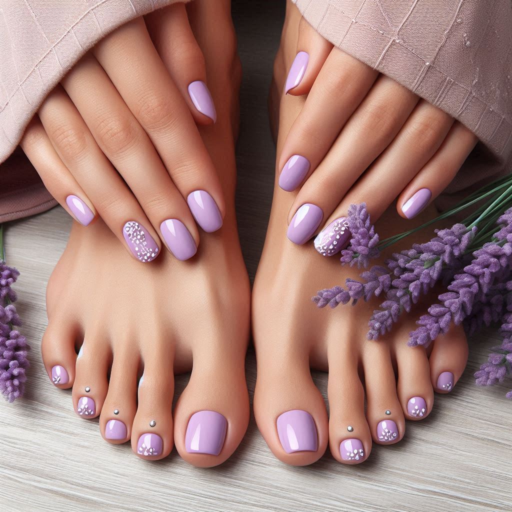 Lavender with White Dots
