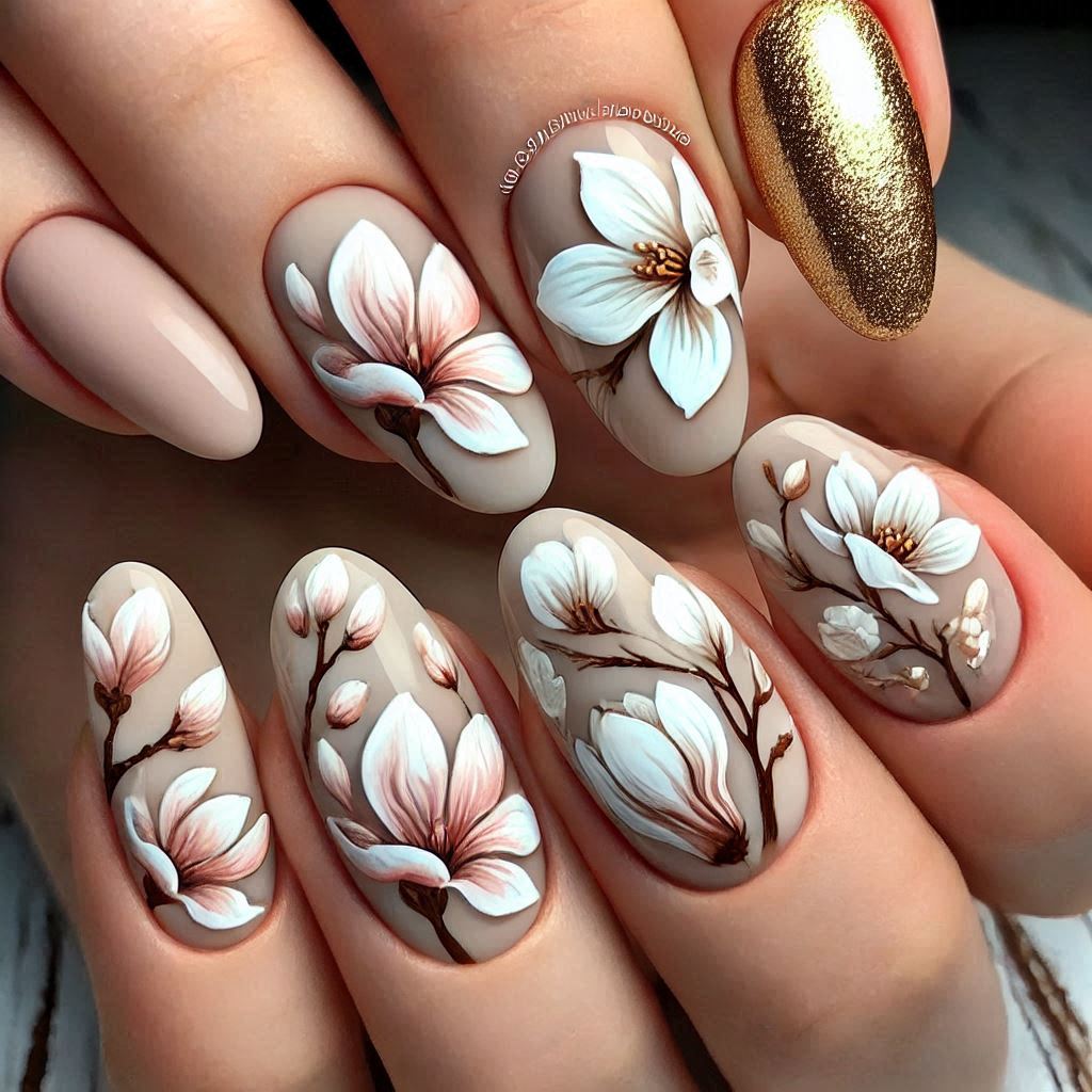 Magnolia Bloom Nails