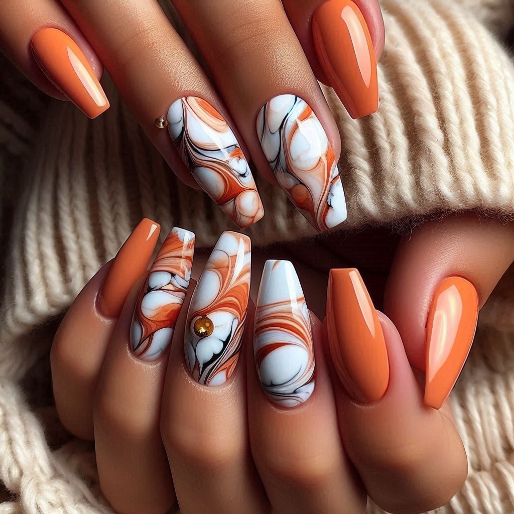 Marbled Orange and White