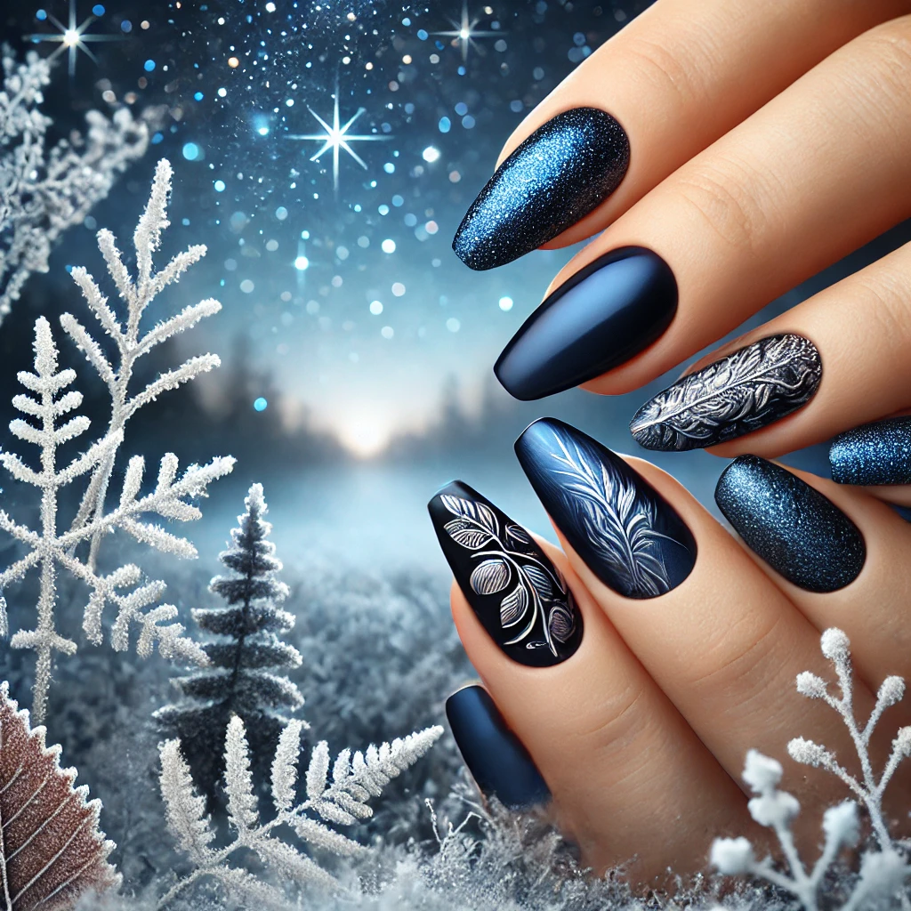 Midnight Blue Leaves