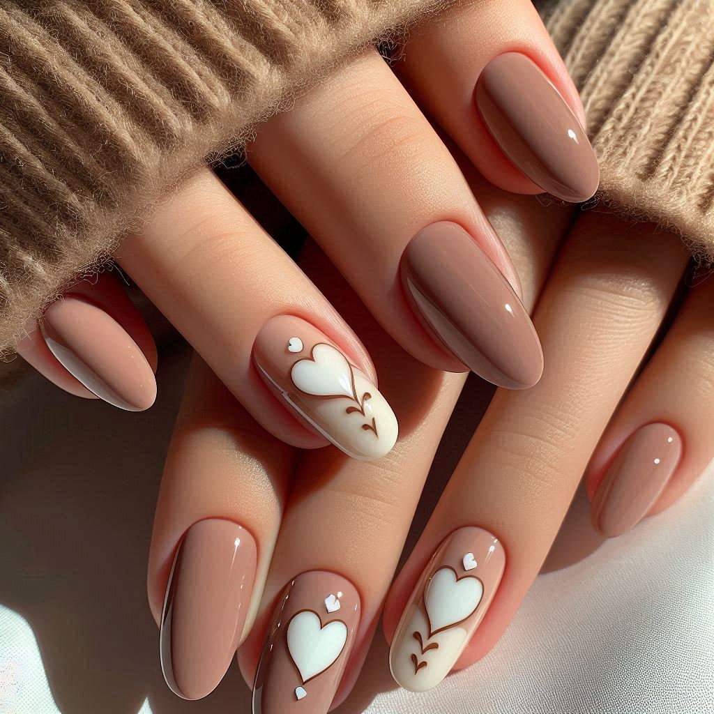 Minimalist Nude Half Hearts