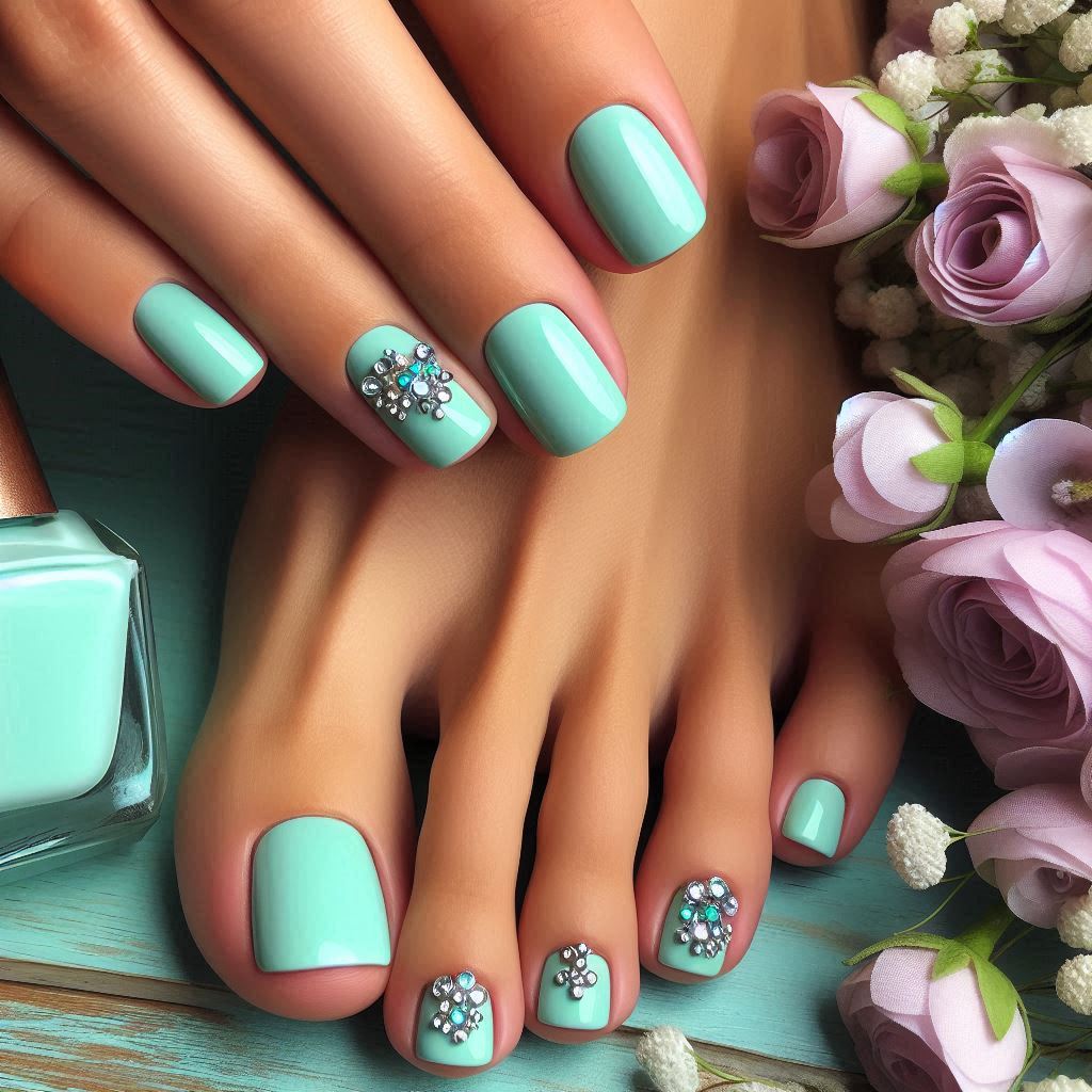 Mint Green Pedicure