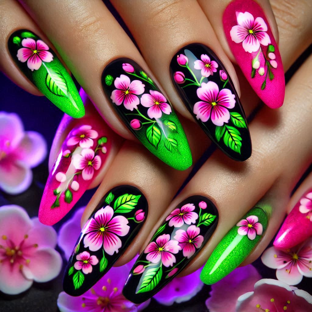 Neon Blossom Stickers