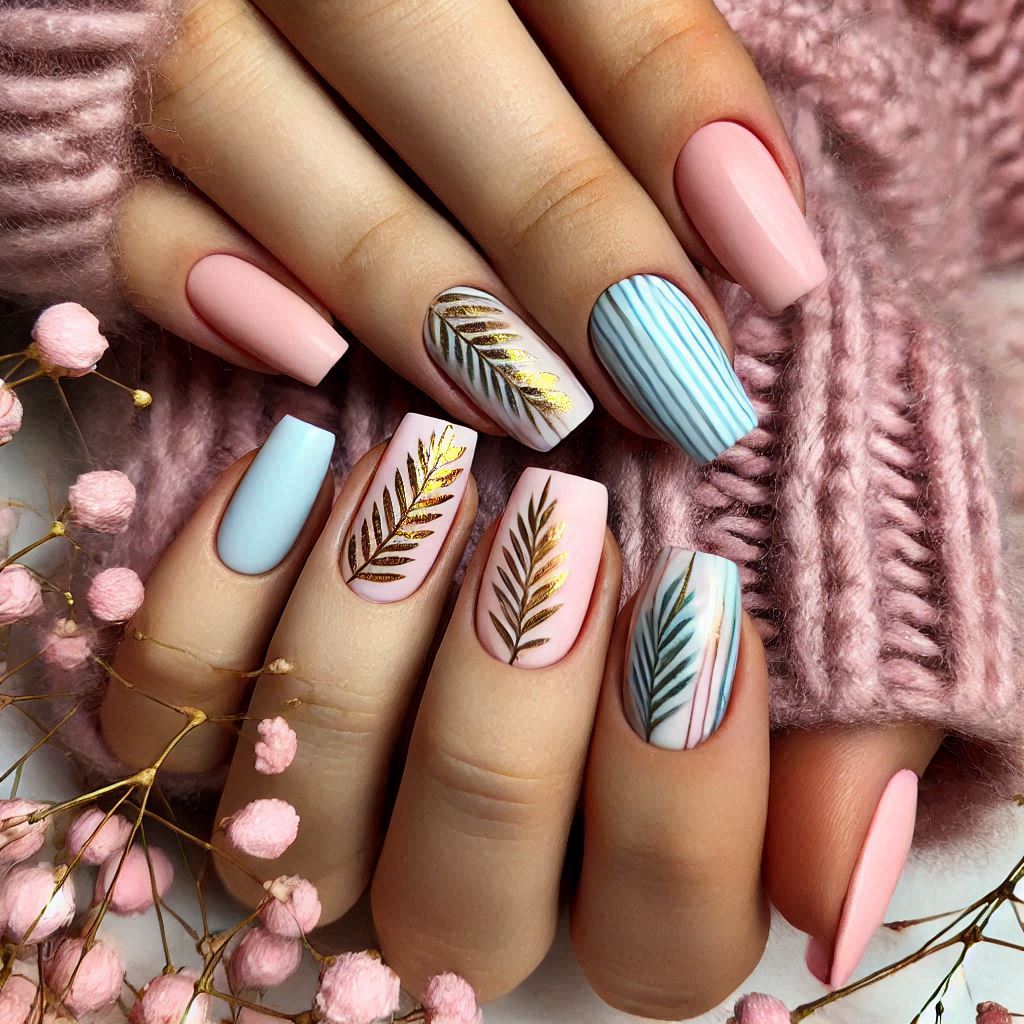 Pastel Palm Leaves
