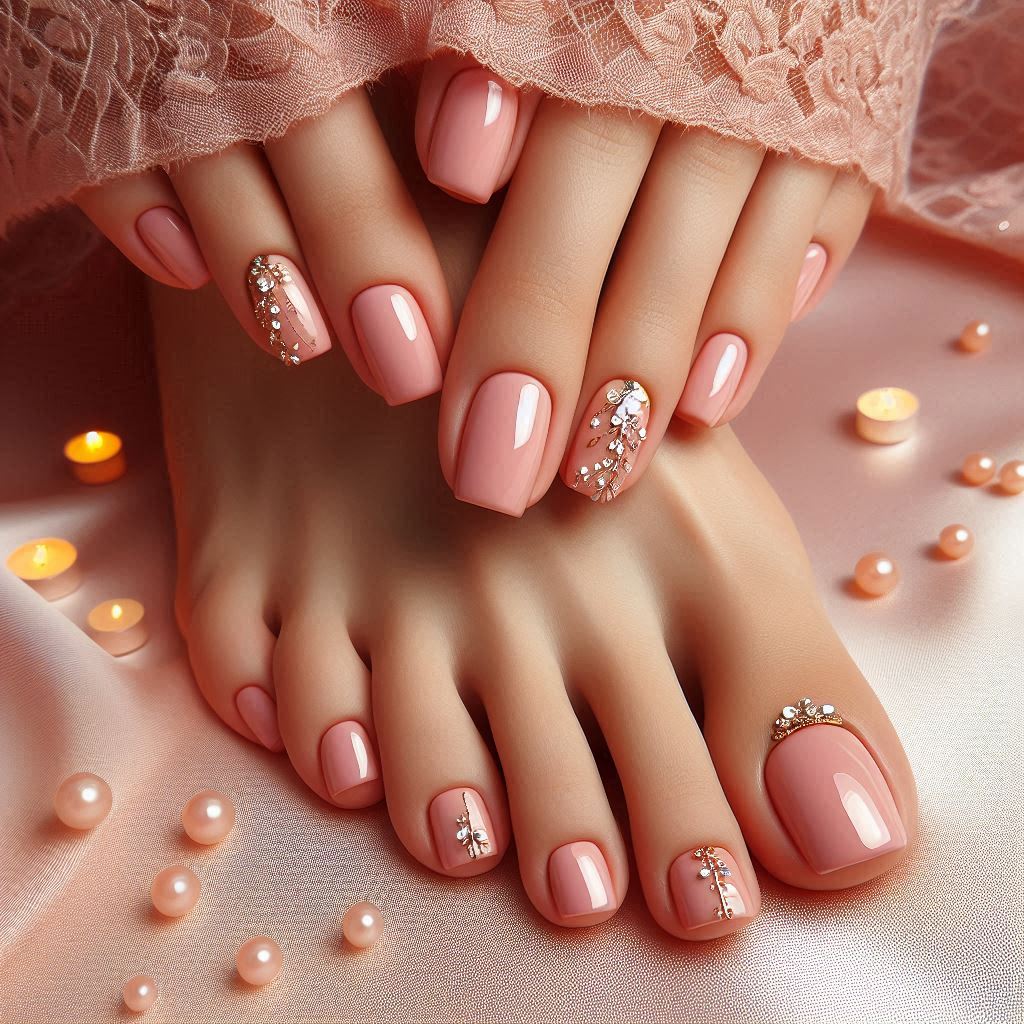 Peachy Pink Pedicure