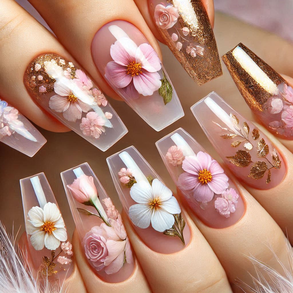 Watercolor Wildflower Nails