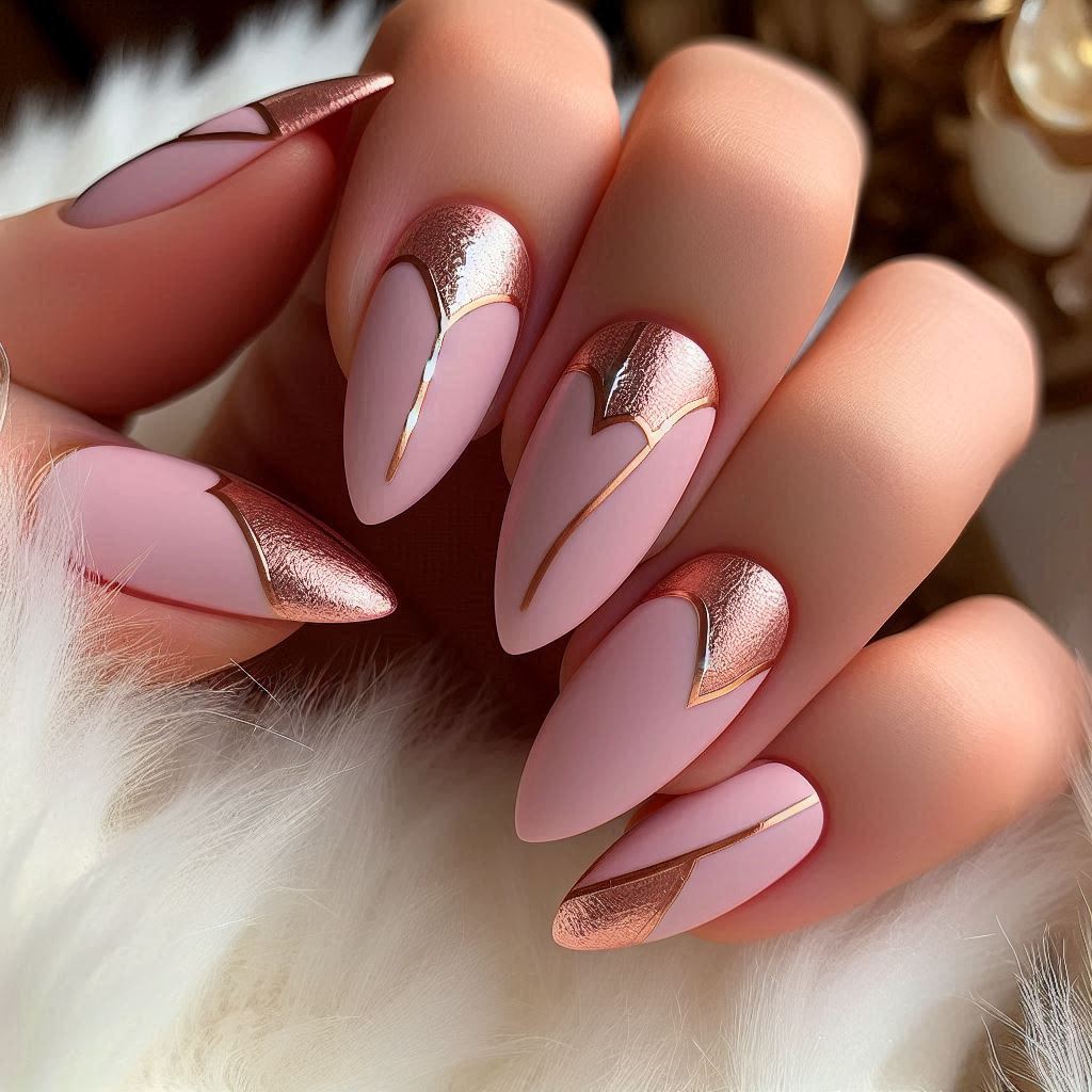 Rose Gold Half Hearts