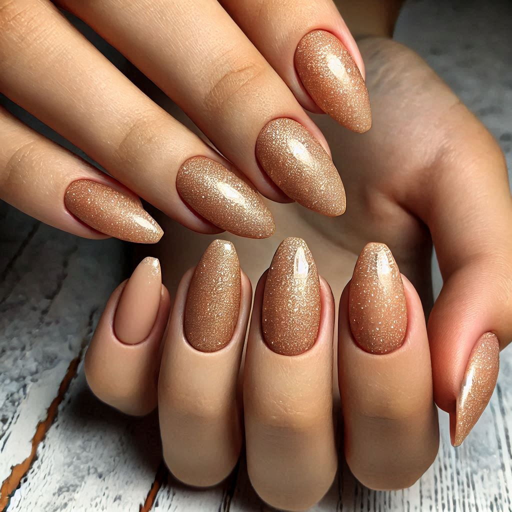 Shimmering Sand Nails