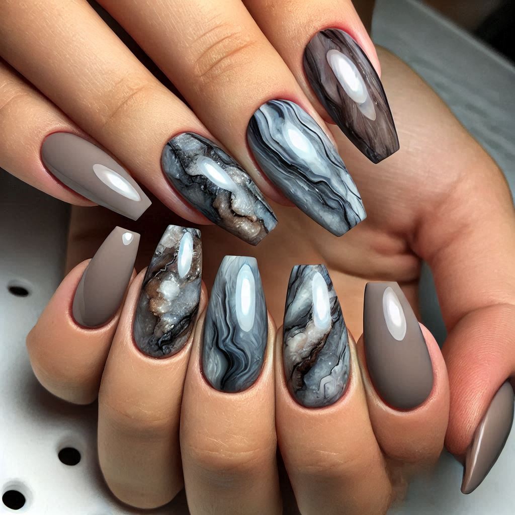 Smokey Quartz Nails