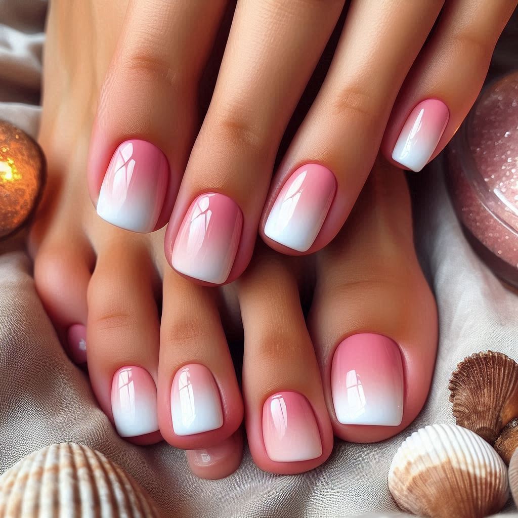 Soft Pink Ombre Pedicure