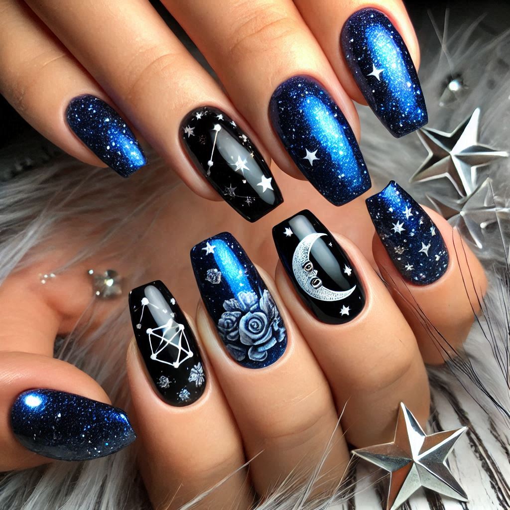 Starry Night Nails