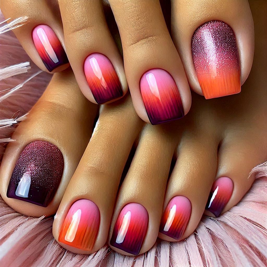 Summer Sunset Gradient Toes