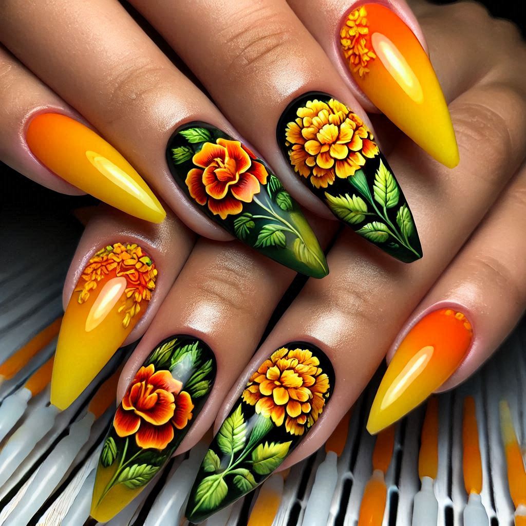 Sun-Kissed Marigold Nails