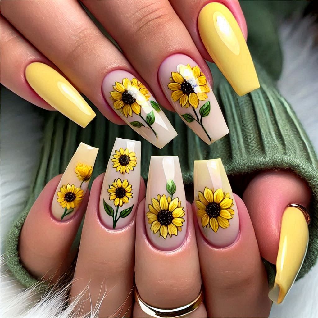 Sunflower Field Nails