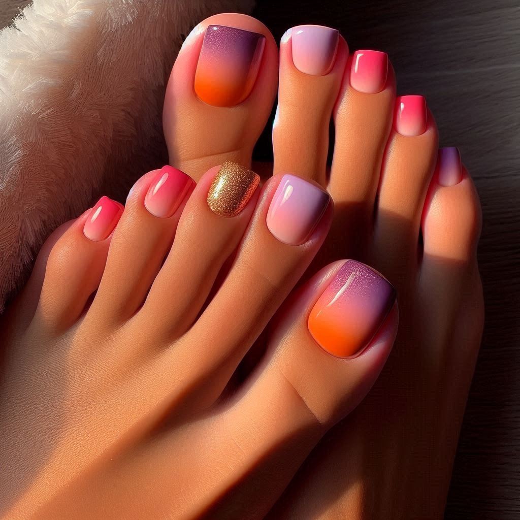 Sunset Gradient Toes