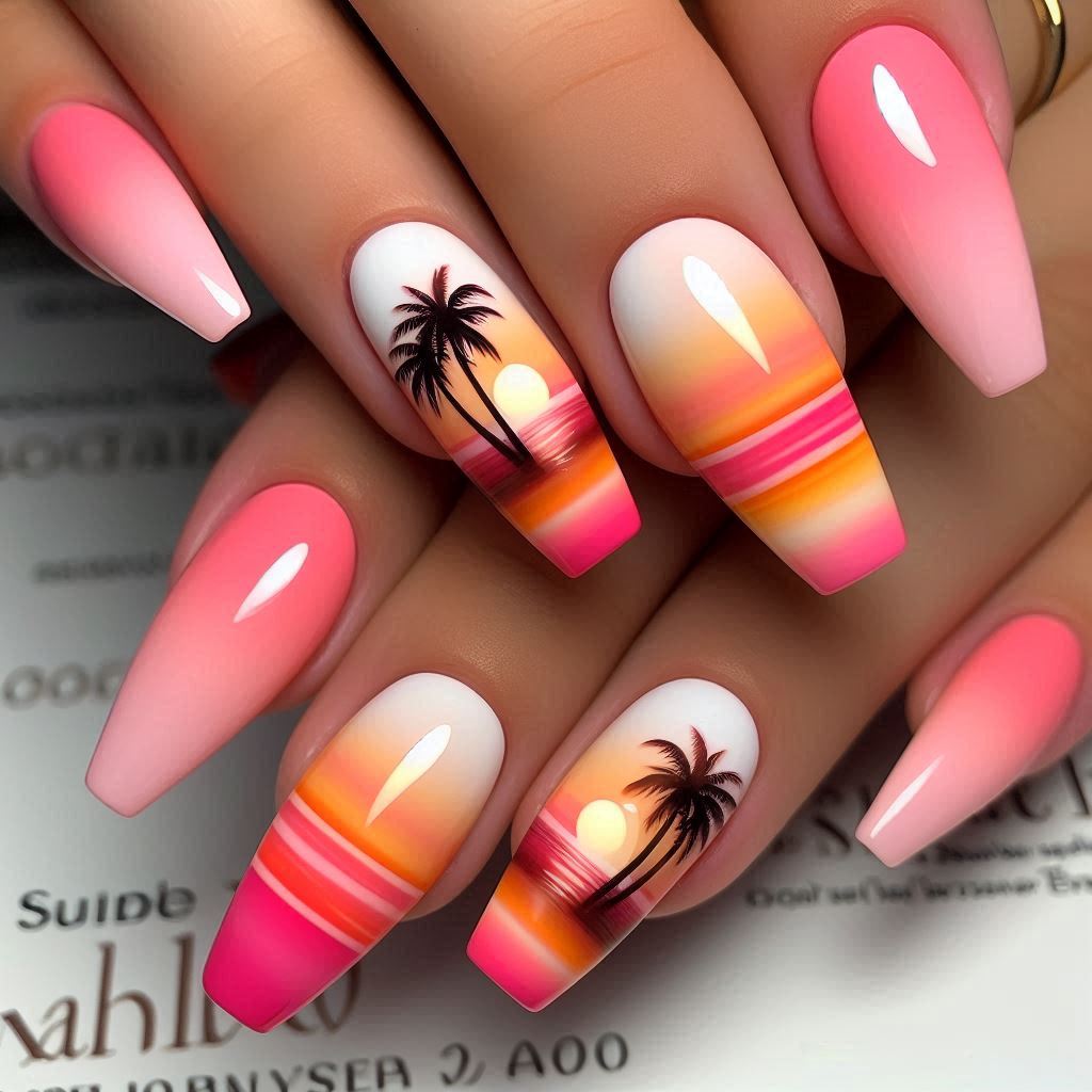 Sunset Ombre Nails