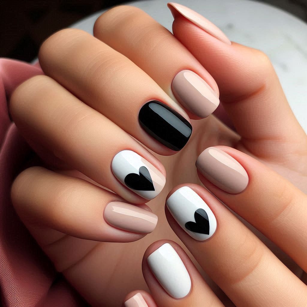 Black & White Minimalist Hearts