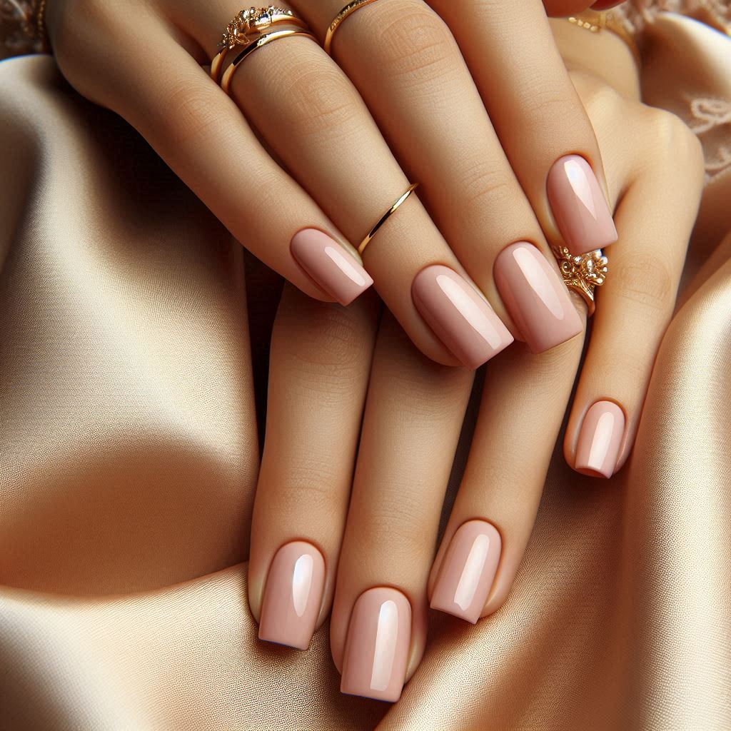 Classic Nude Baddie Square Nails