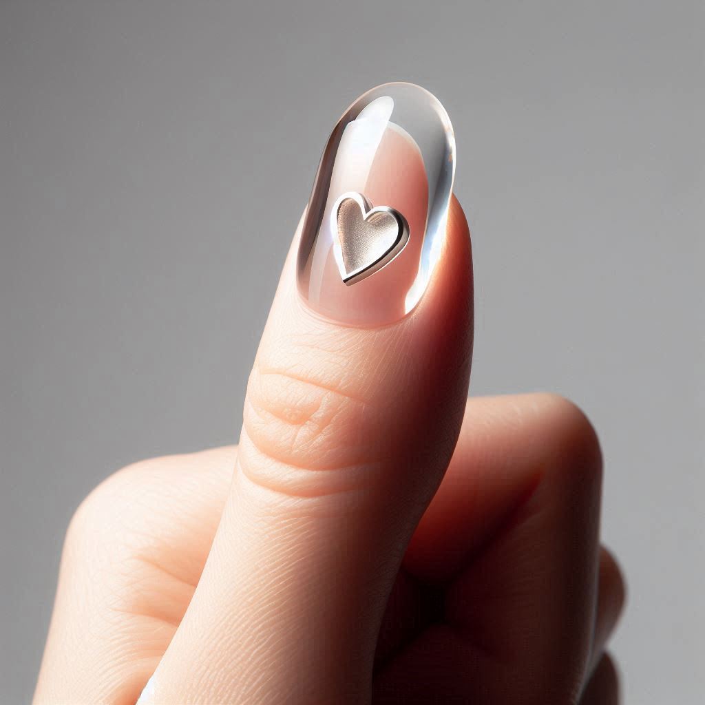 Clear Base with Silver Half Heart