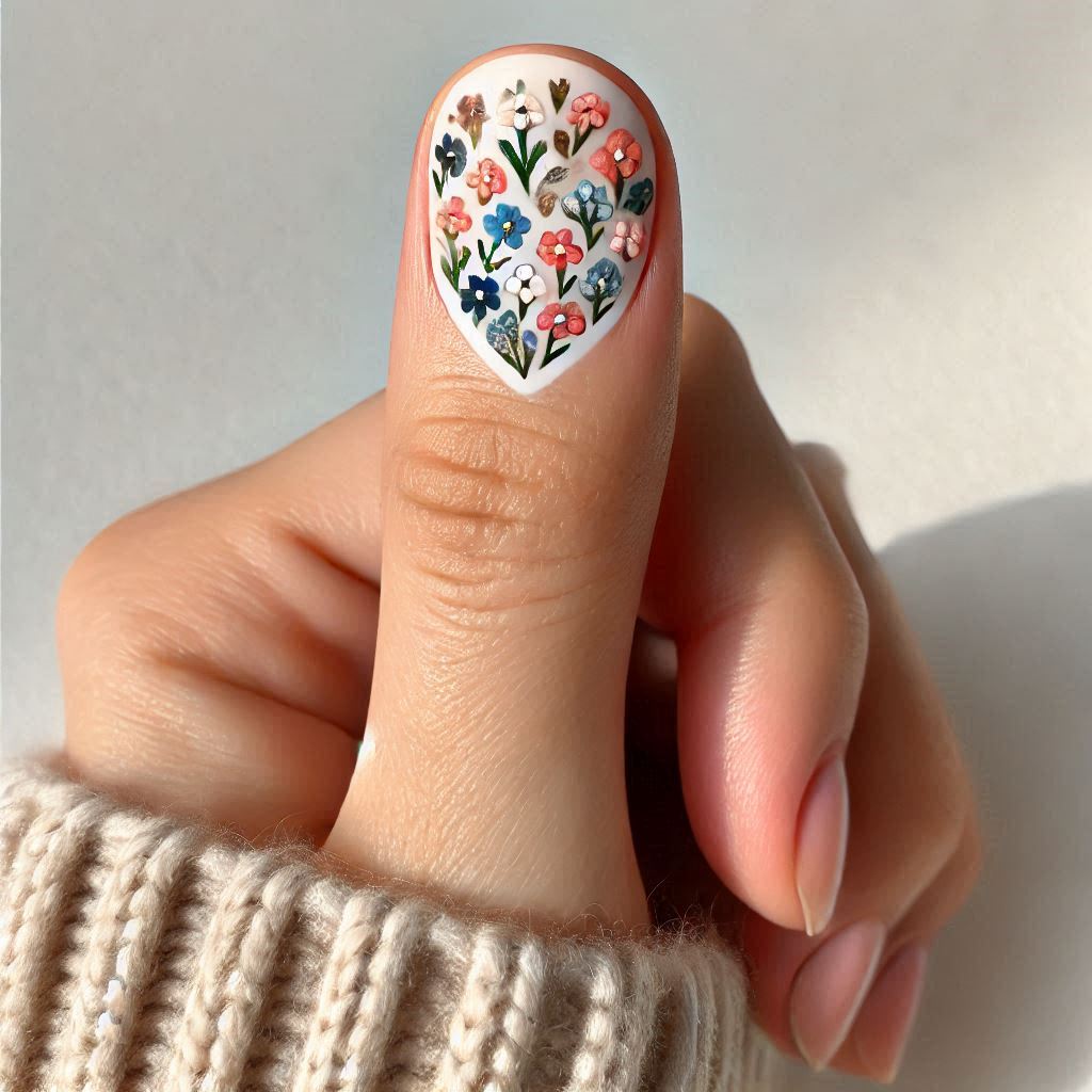 Floral Half Heart
