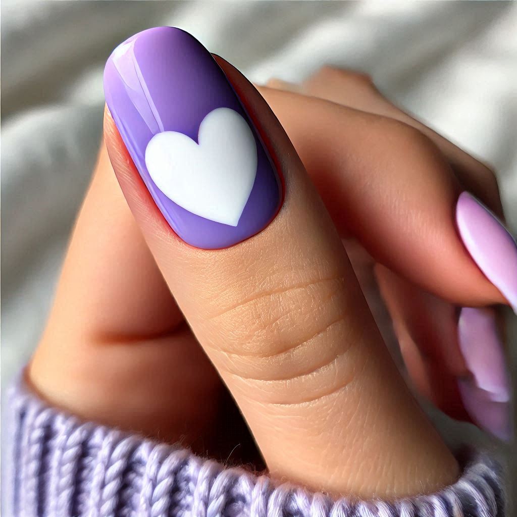 Lavender Half Heart