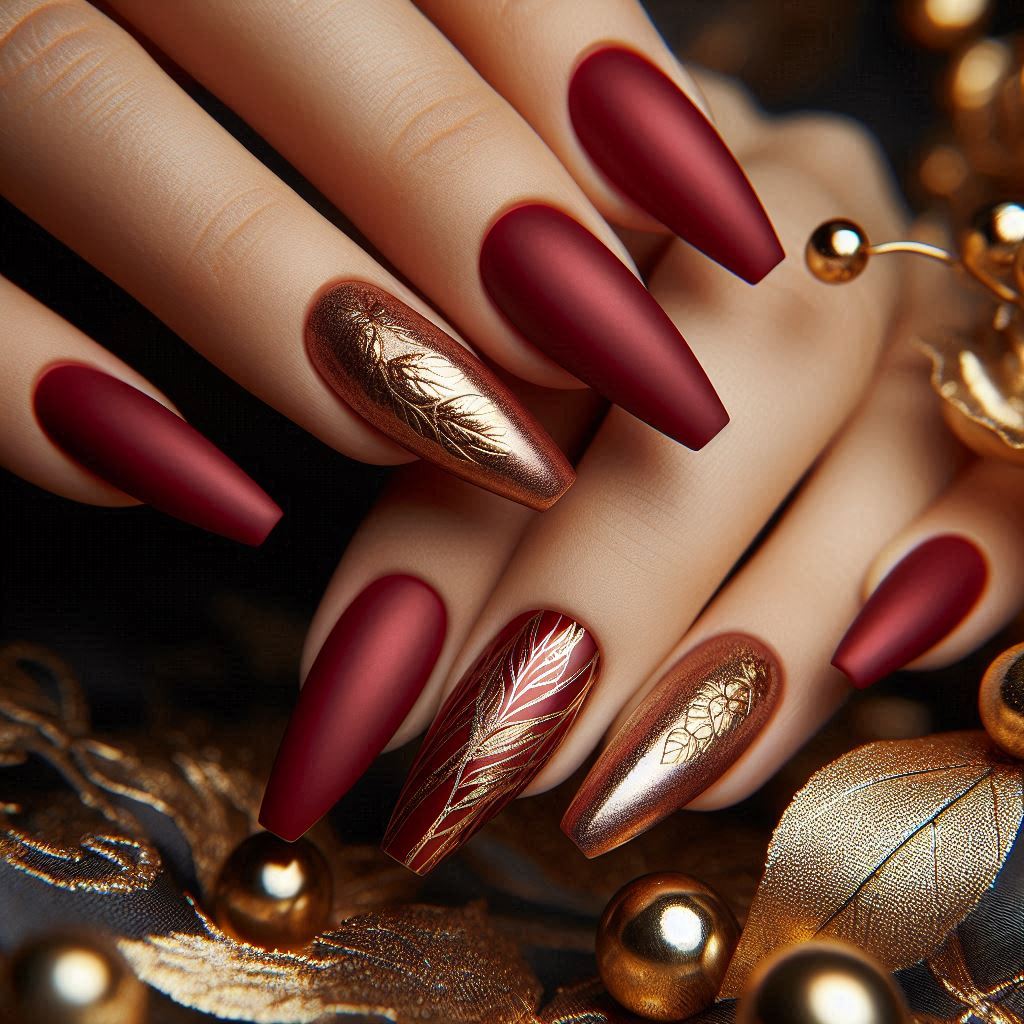 Matte Red Coffin Baddie Nails for a Sleek Look